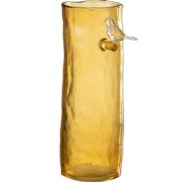 J-Line vase Long Oiseau - verre - ocre - small - 27 cm de hauteur