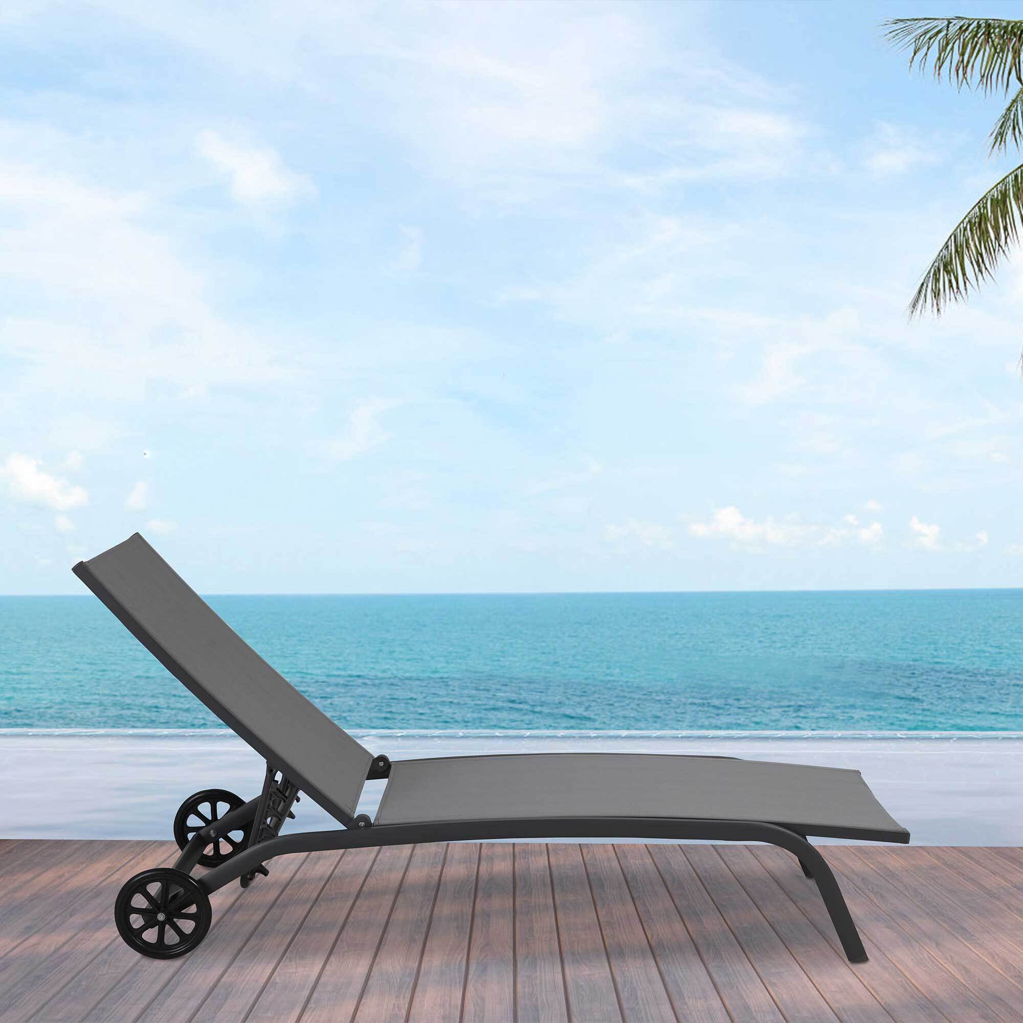 Set 2 Tumbonas – Aluminio y textilene gris