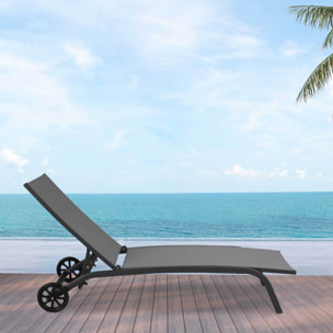 Set 2 Tumbonas – Aluminio y textilene gris