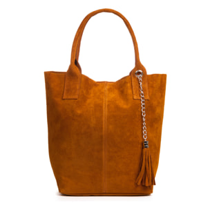 Chiusi Bolso Shopper Mujer.Piel auténtica Gamuza