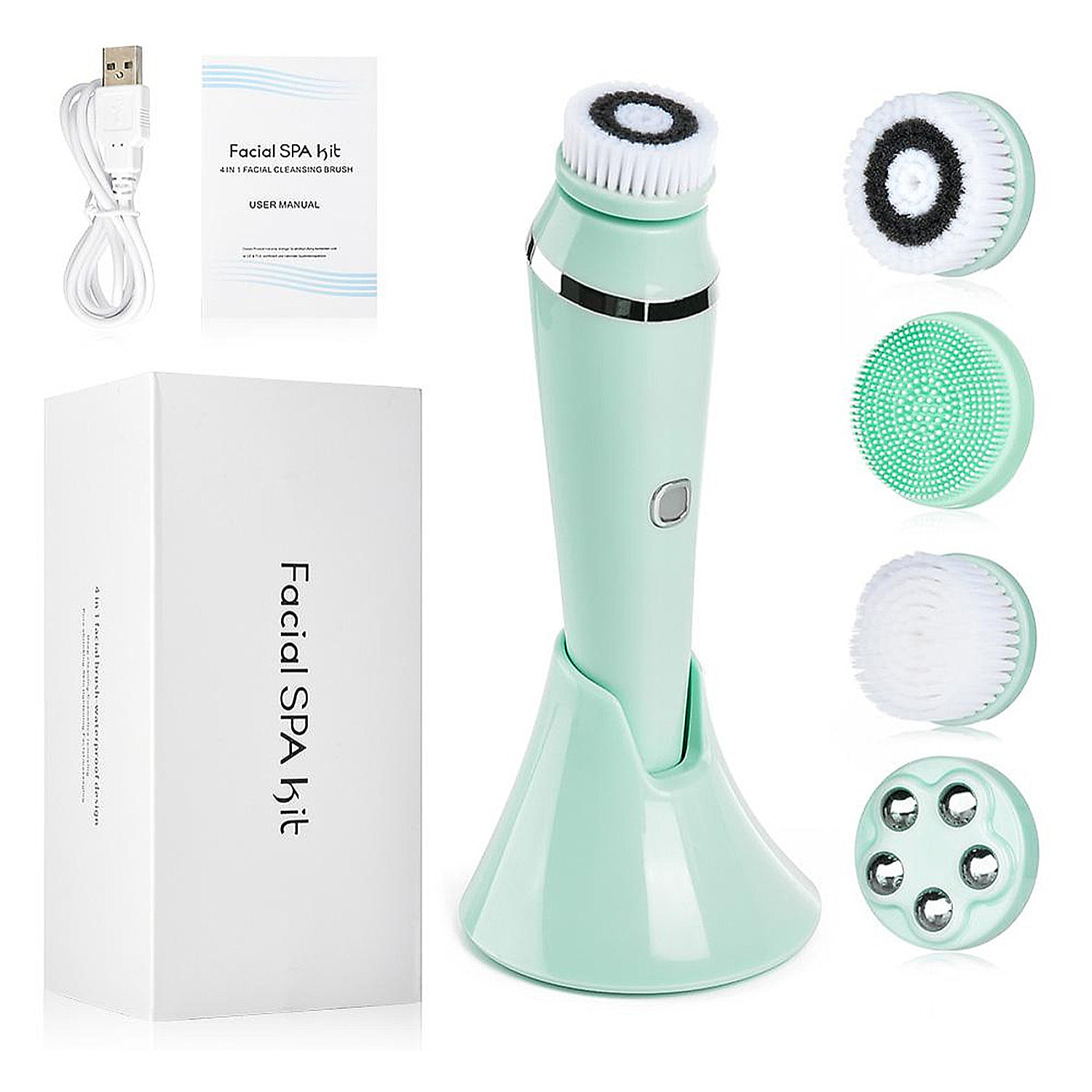 Instrumento de belleza 4 en 1. Cepillo de limpieza facial avanzado.