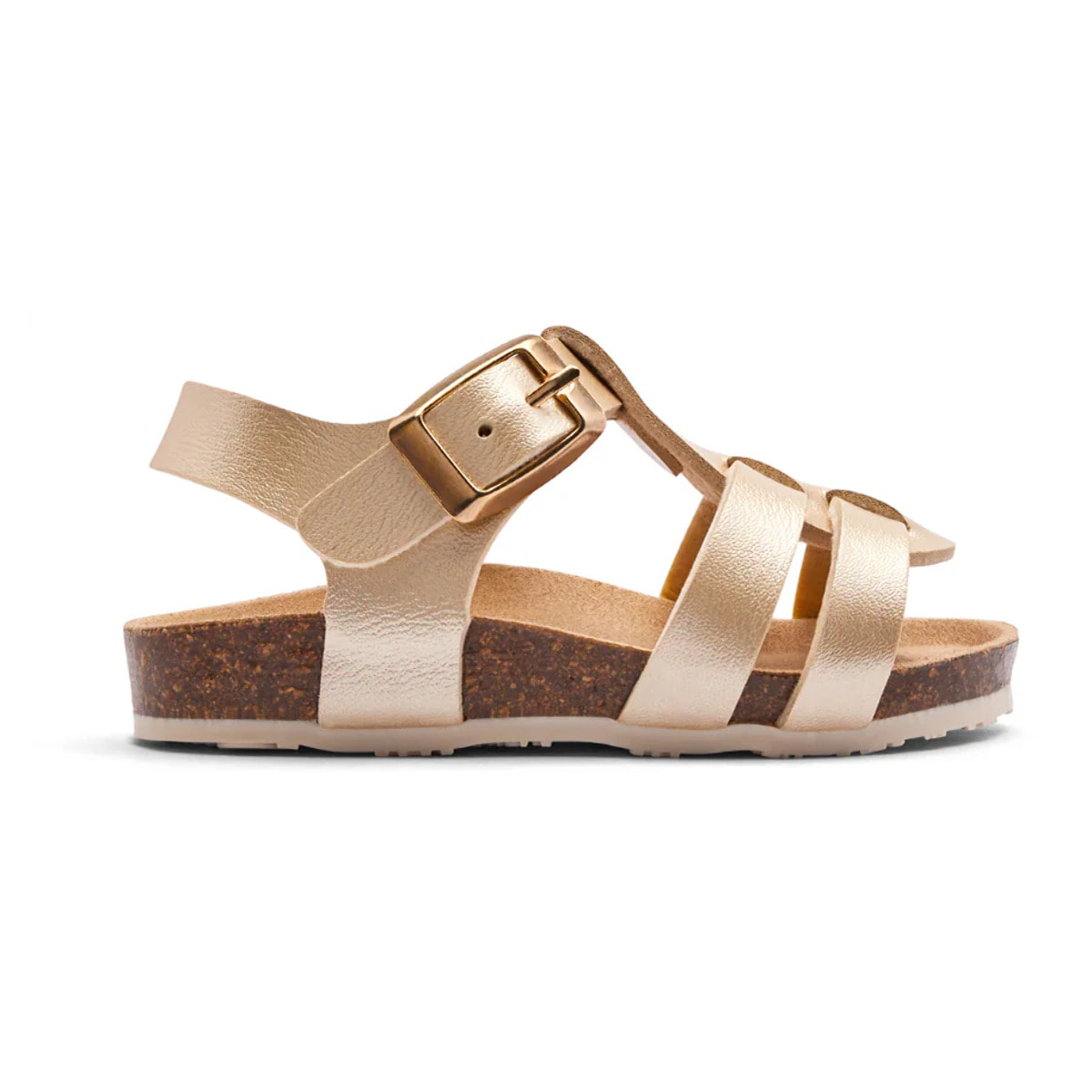 Sandalias Abiertas de Bebés Estampado Metalizado en Dorado