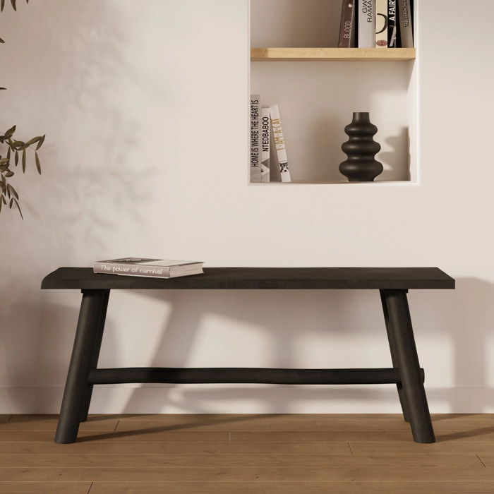 Banc noir en bois de manguier 110 cm - Toxis
