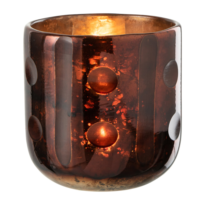 J-Line photophore Coconut Cylindrique - verre - brun