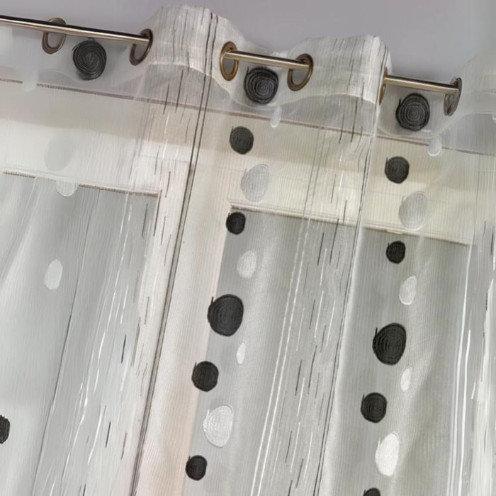 Voilage en Organza Fils Coupés - Gris clair