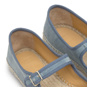 Alpargata plana Padua mary-jane en algodón orgánico con hebilla
