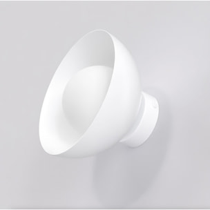 Lampada a parete Bibi in acciaio bianco opaco