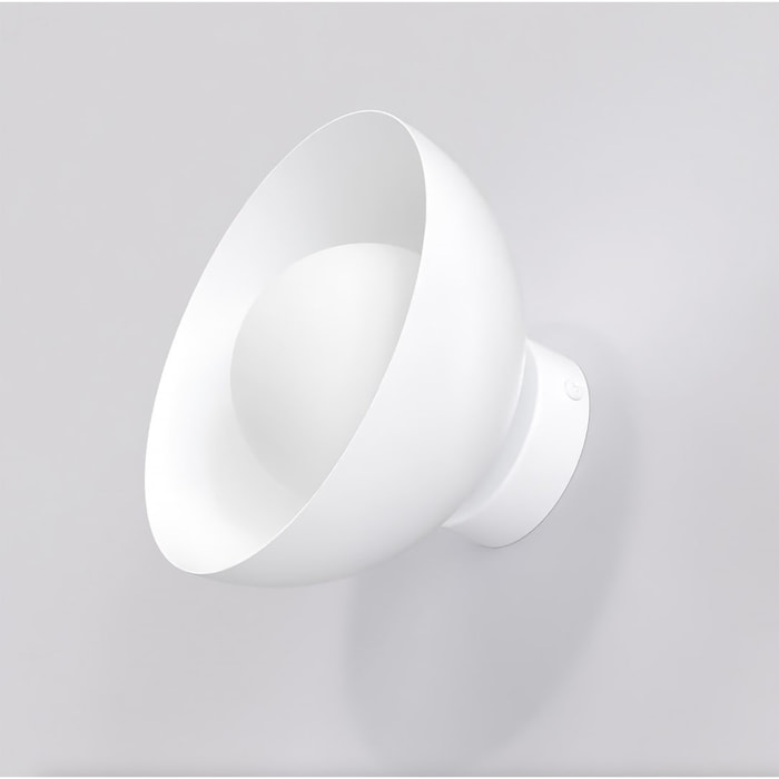 Lampada a parete Bibi in acciaio bianco opaco