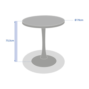 Table de jardin bistro "Ovialon" effet bois argile & lin en aluminium