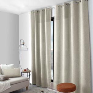 Rideau à oeillets en velours chenillé - Naturel