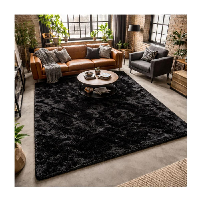 Tapis fait main Shaggy longues mèches Moodil