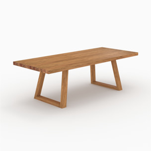 Table de jardin rectangulaire en bois de teck recyclé 10 personnes - Luma