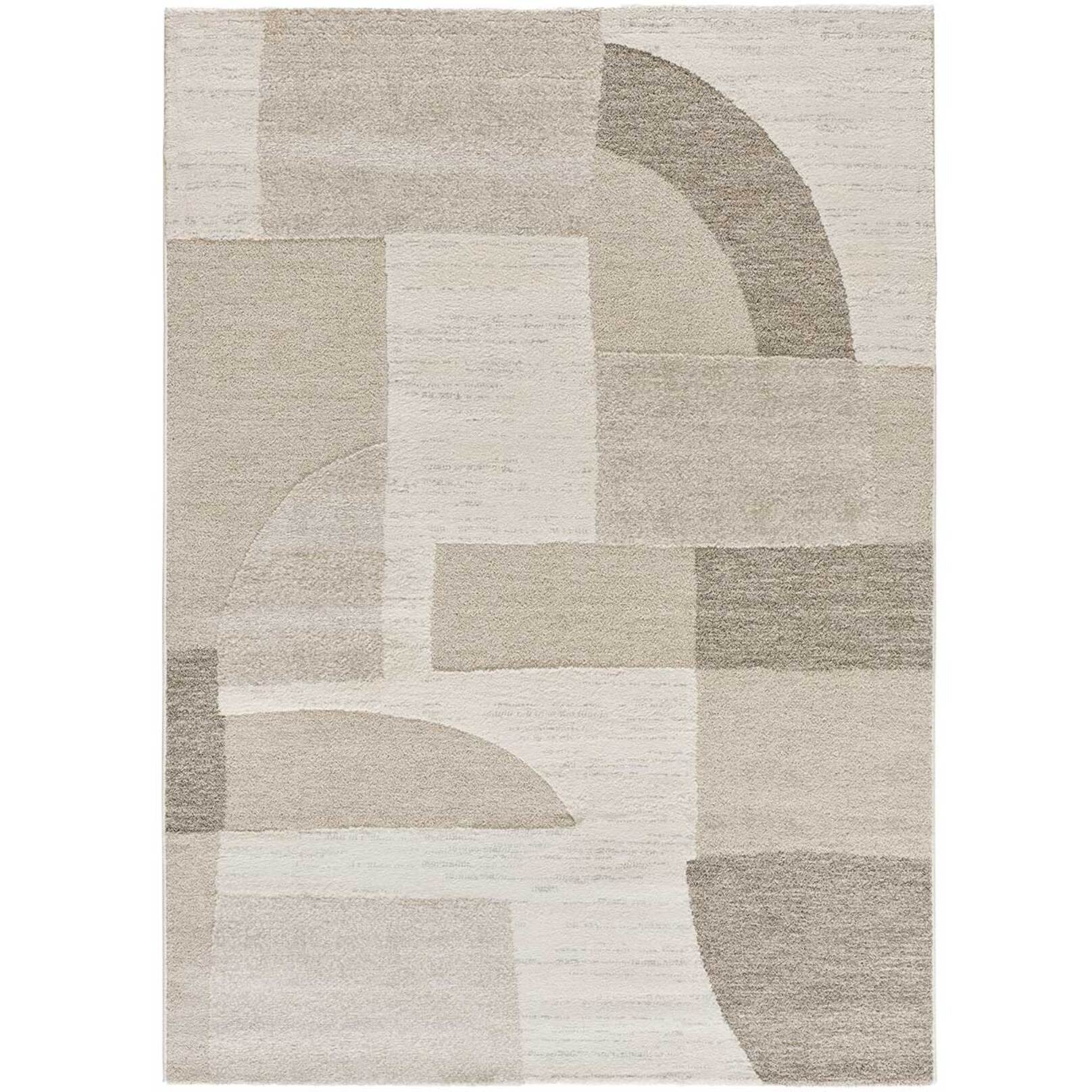 VERONA Alfombra geomÃ©trica con relieve en color crema, varias medidas disponibles.
