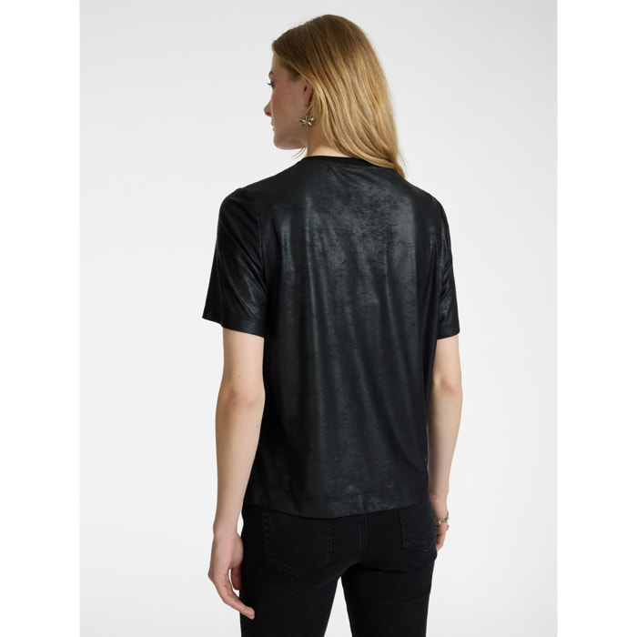 Elena Mirò - Camiseta con efecto brillante - Negro
