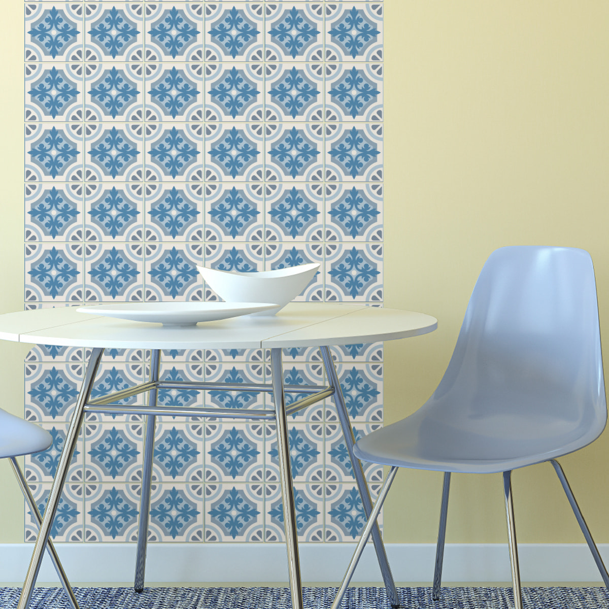 Stickers muraux - Sticker Mural Carrelage adhésif Cuisine Salle de Bain - 24 STICKERS CARRELAGES AZULEJOS VALDA