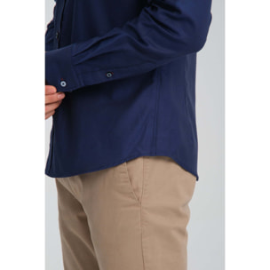 Camicia Uomo Botton Down Slim Oxford unito Blu