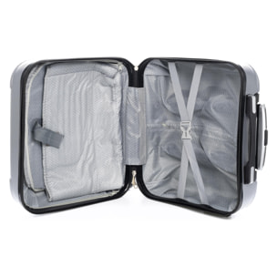 Set trolley e beauty case, in materiale ABS leggero e ad alta resistenza. Blocco numerico, 4 ruote girevoli a 360°.