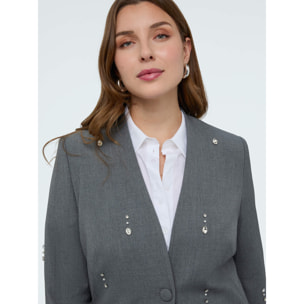 Fiorella Rubino - Blazer con detalles brillantes - Gris
