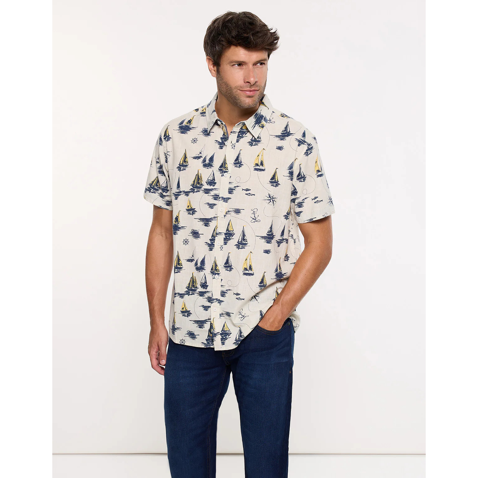 Camisa Manga Corta Blanca - Seaships