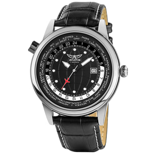 Reloj Aviator AVW6975G354 Hombre Analogico Cuarzo con Correa de Cuero