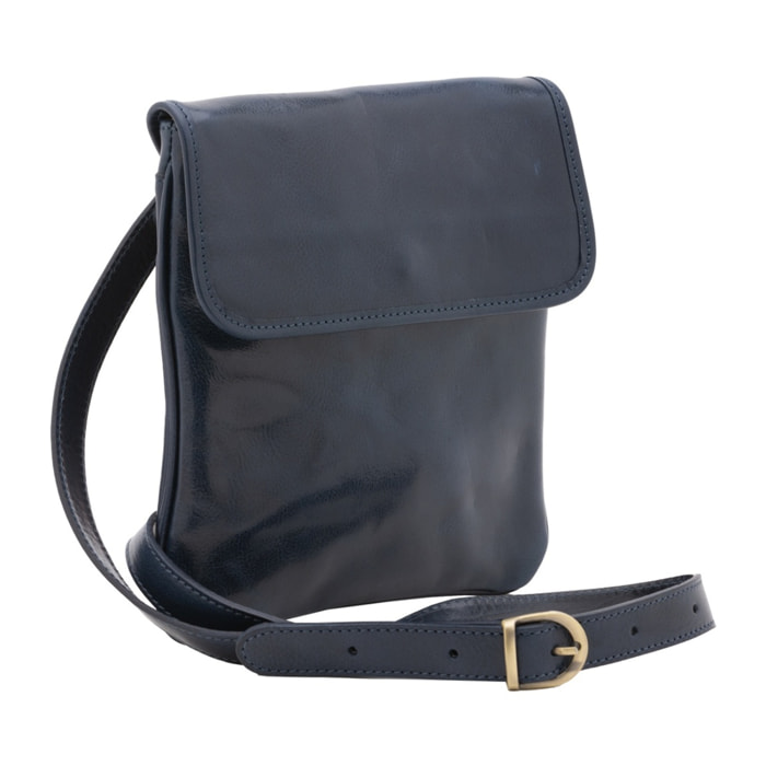 Borsa a tracolla da uomo in vera pelle - Modello False - Made in Italy - 25.0 x 23.0 x 4.0 cm