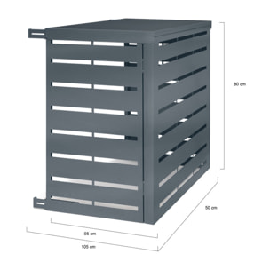 Cache clim extérieur en métal gris