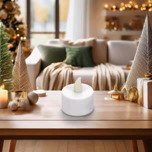 juego de 24 velas led en blanco cálido parpadeante ø3,8cm