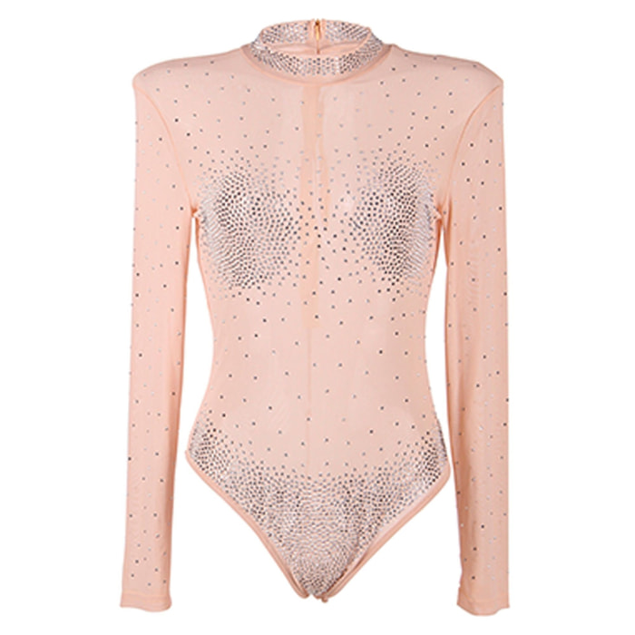 Teddy transparente de mujer efecto diamante