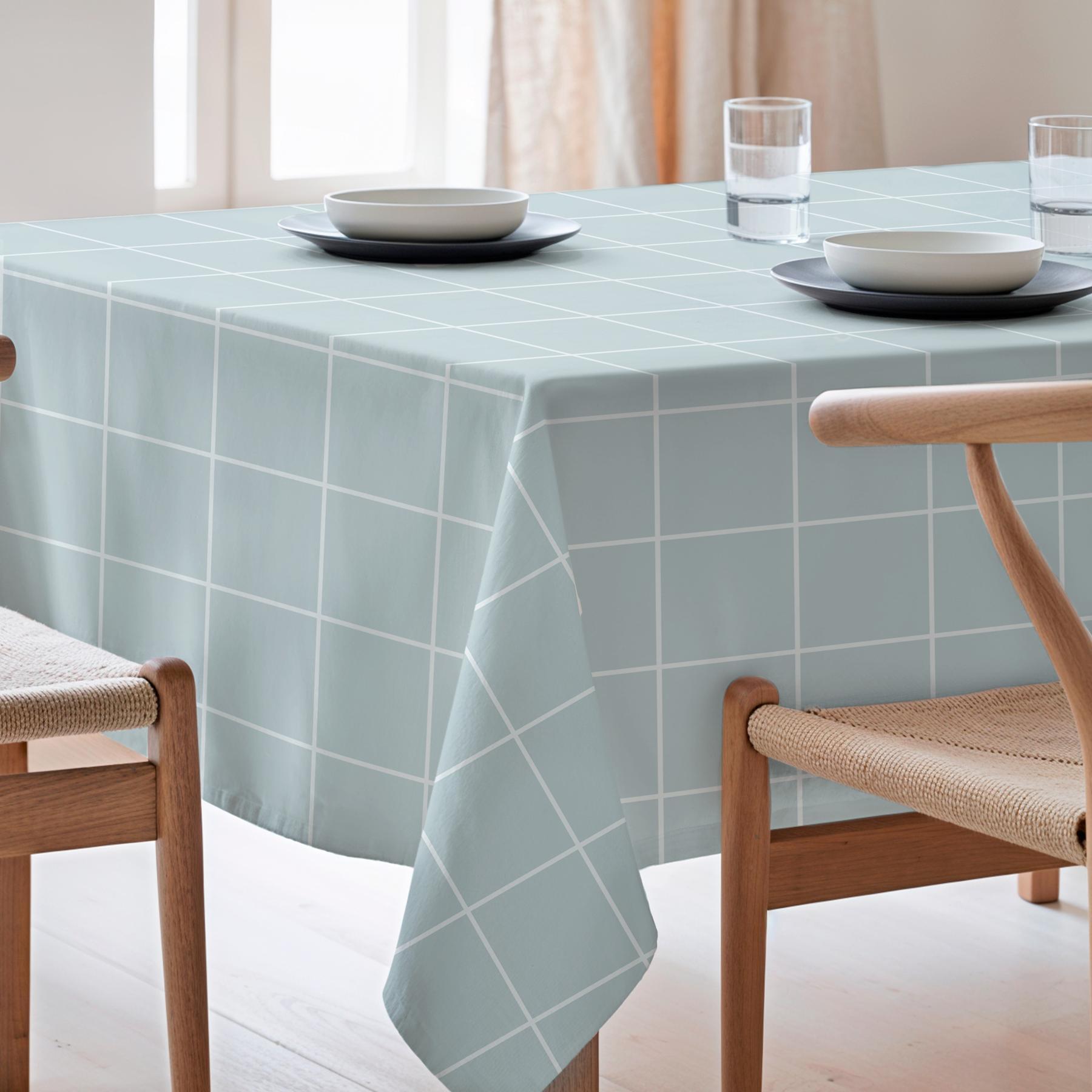 Nappe imprimée anti-tâches MAREA BLEU