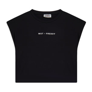 T-shirt manica corta cropped con stampe MST FREDDY