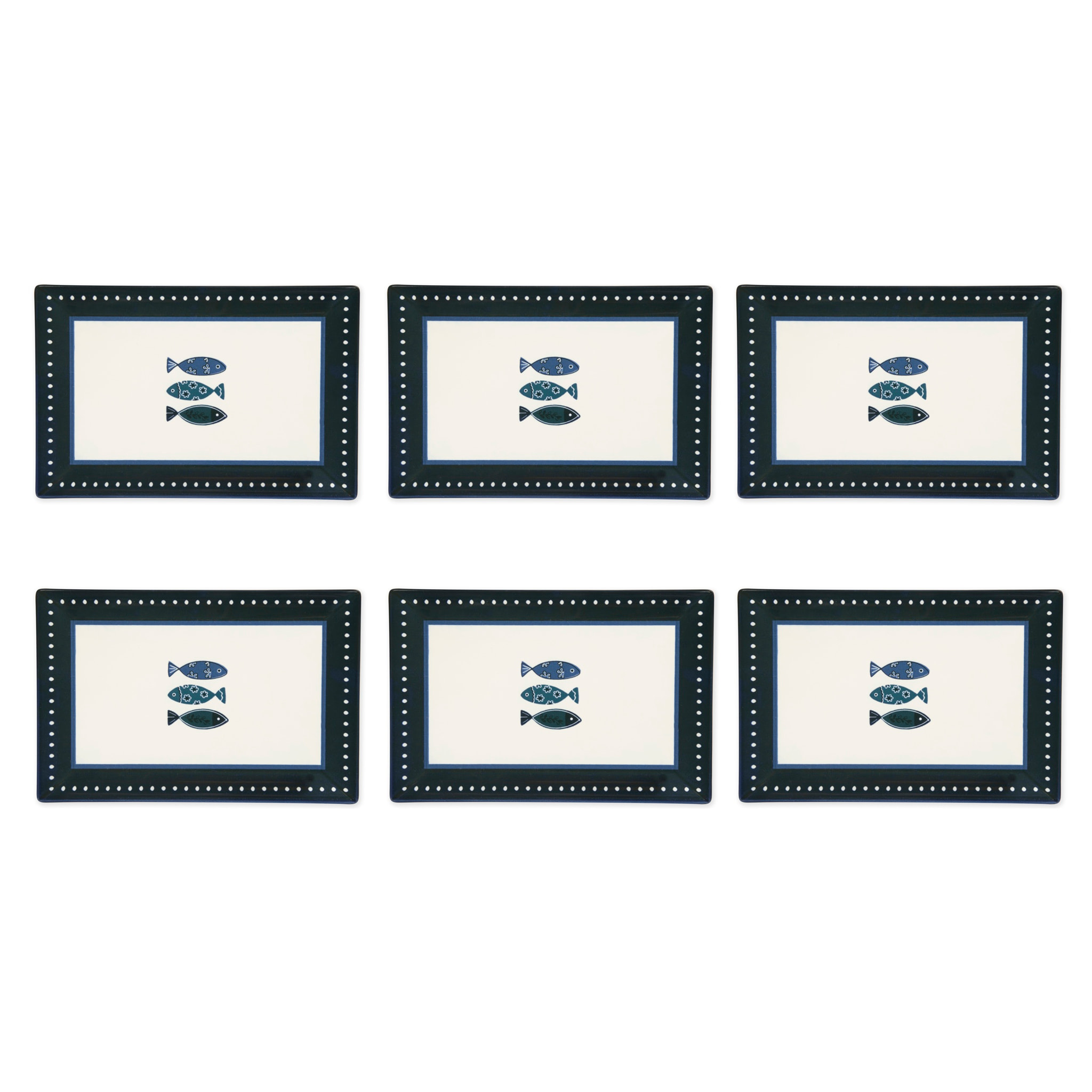 Set 6 piatti piani Excelsa – Ocean, Ceramica Multicolore