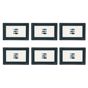 Set 6 piatti piani Excelsa – Ocean, Ceramica Multicolore