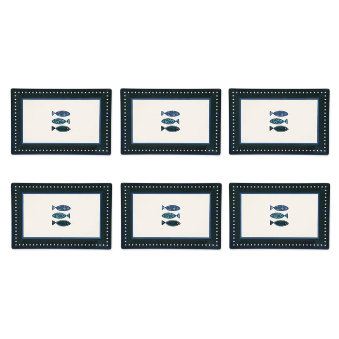 Set 6 piatti piani Excelsa – Ocean, Ceramica Multicolore