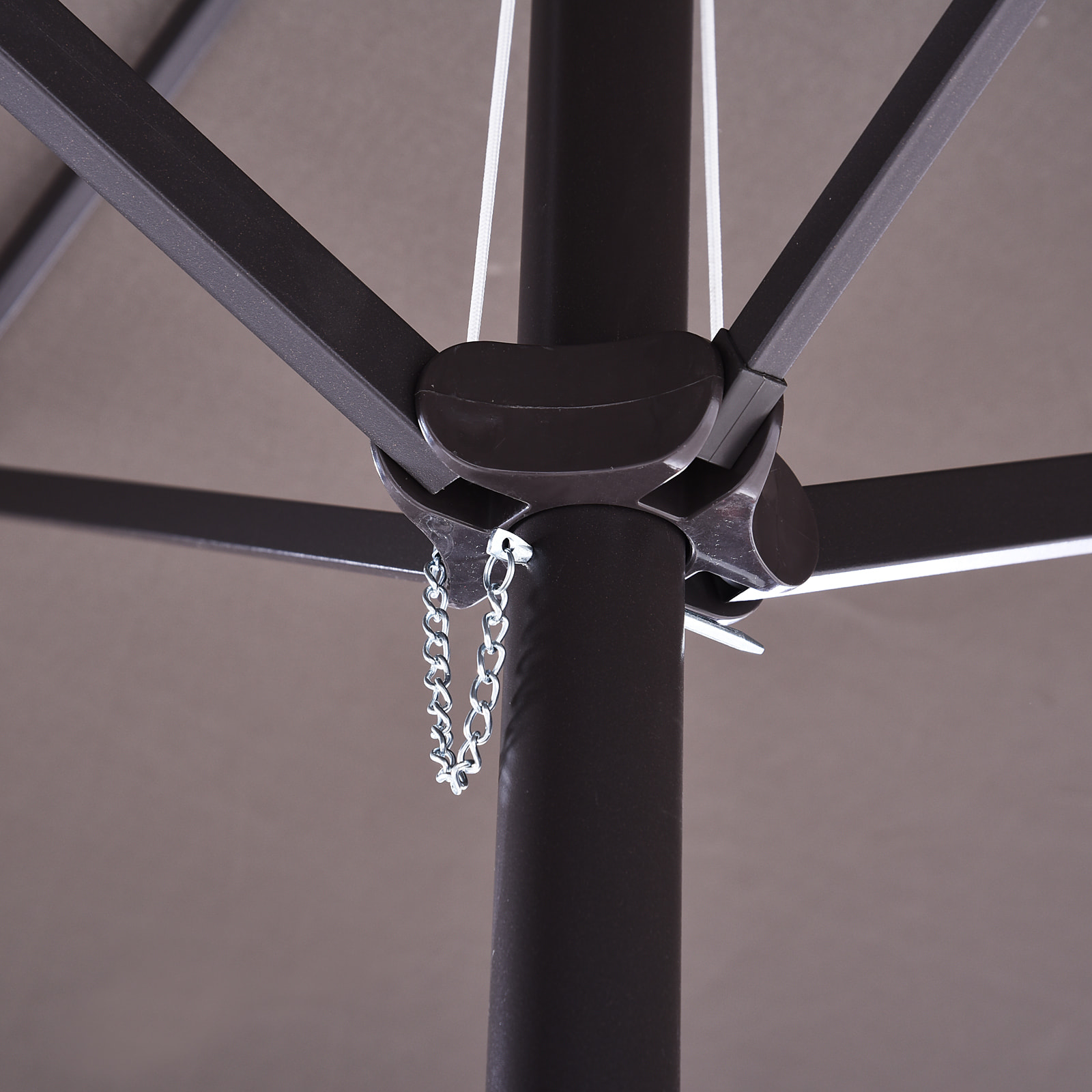 Sombrilla Doble de Tela de Poliá©ster 4.6x2.7x2.4m Gris