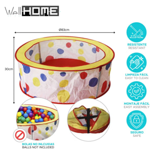 Well home - piscina de bolas pop-up en poliester ø83x30cm