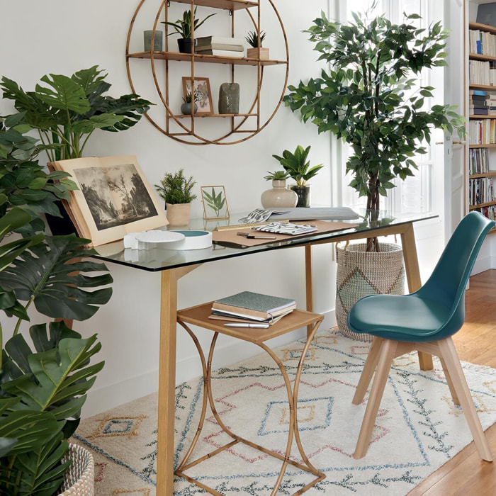 Table à manger "Taho" verre trempé L150cm