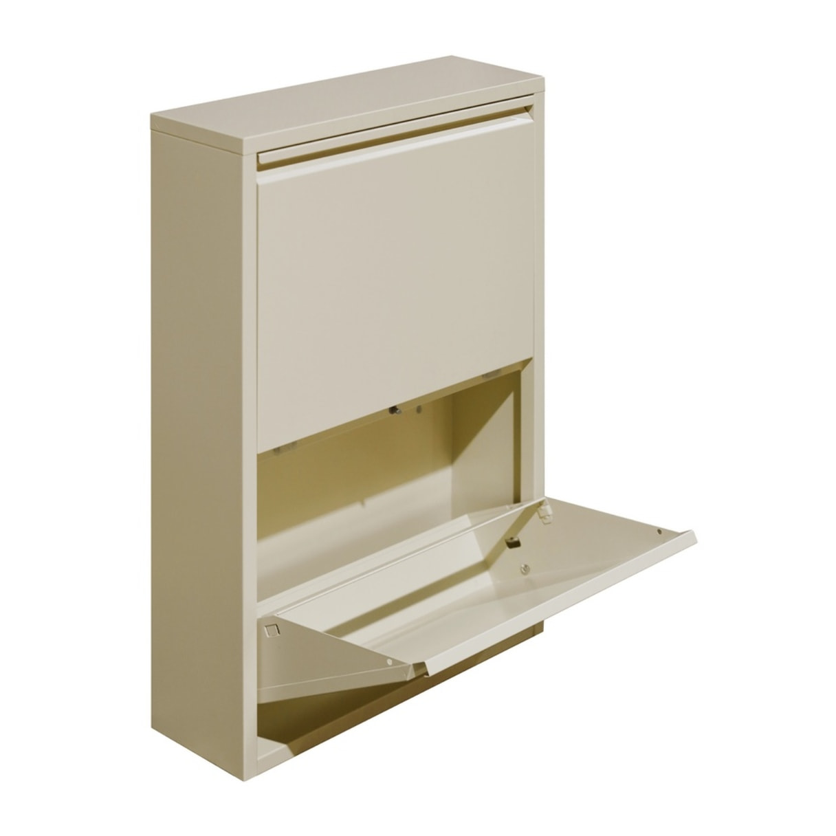 Scarpiera slim 2 ante in metallo avorio - Emy