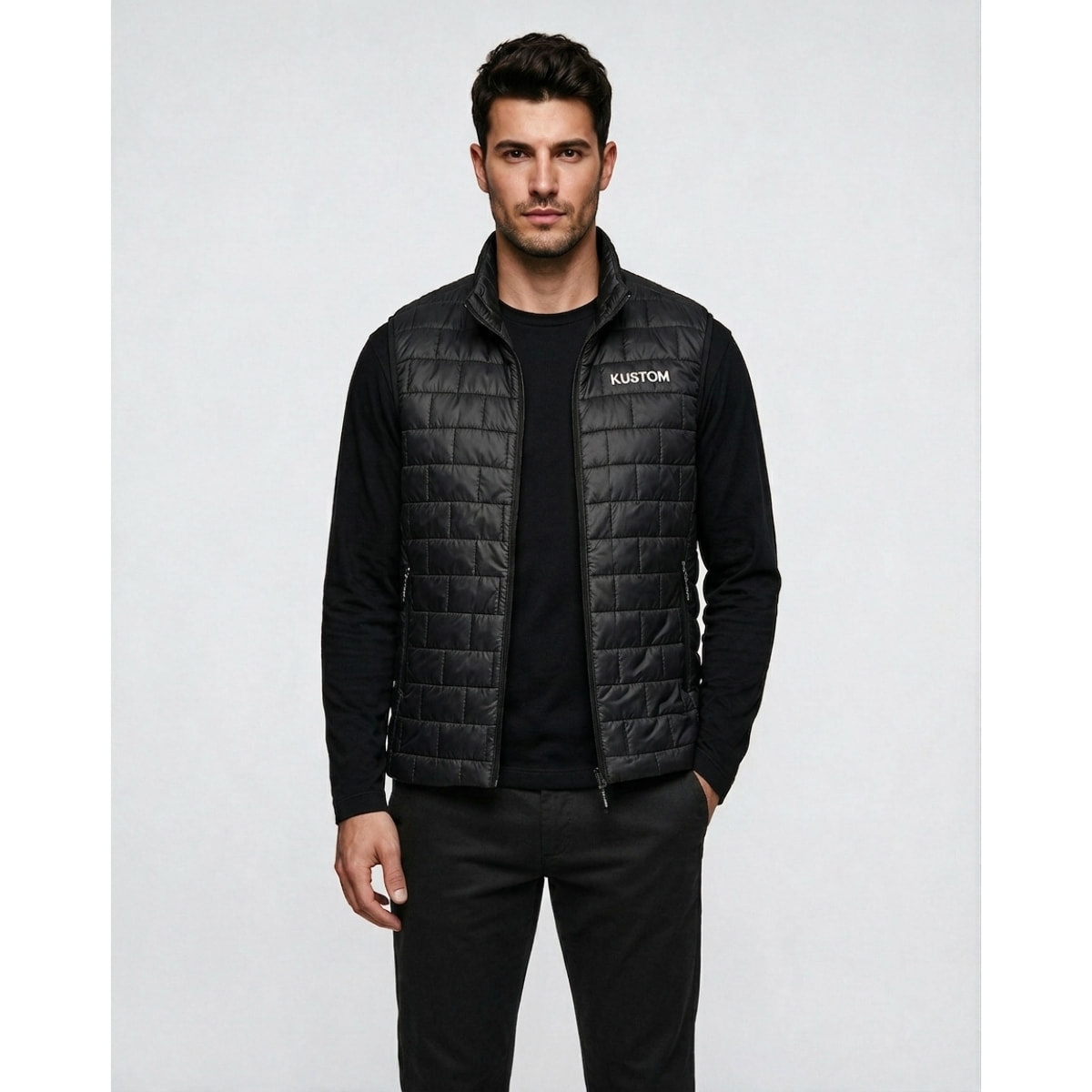 Chaleco térmico de montaña para hombre KUSTOM SOLARA - Negro