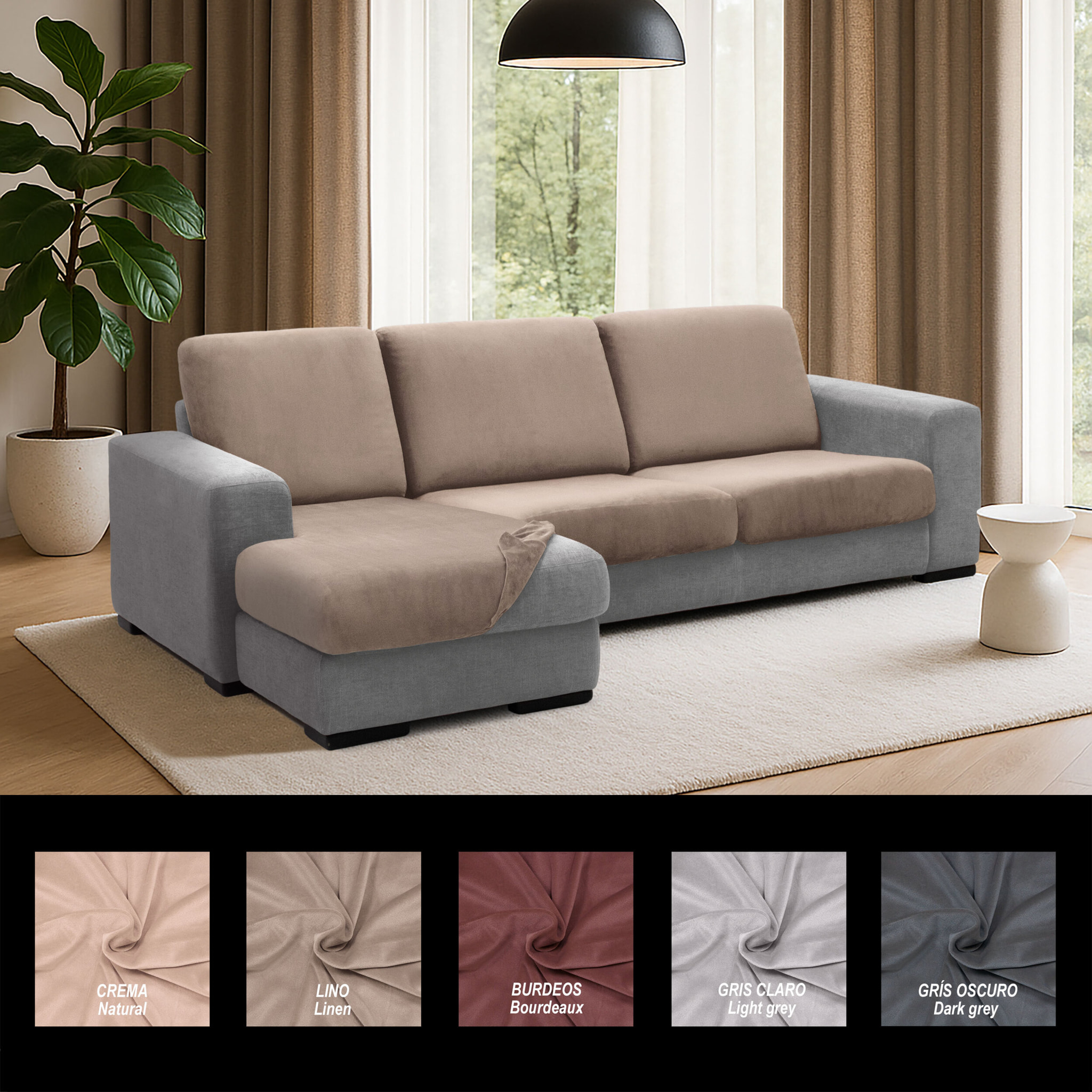 Funda TERCIOPELO ANTIMANCHAS para ASIENTO y RESPALDO modelo VERONICA