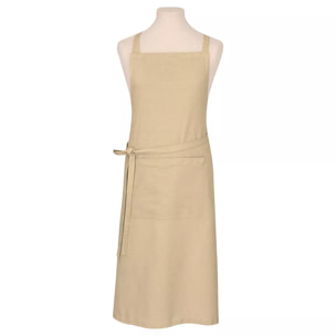 Tablier pur coton lavé 155 g/m² motif jacquard beige Bastide or pale