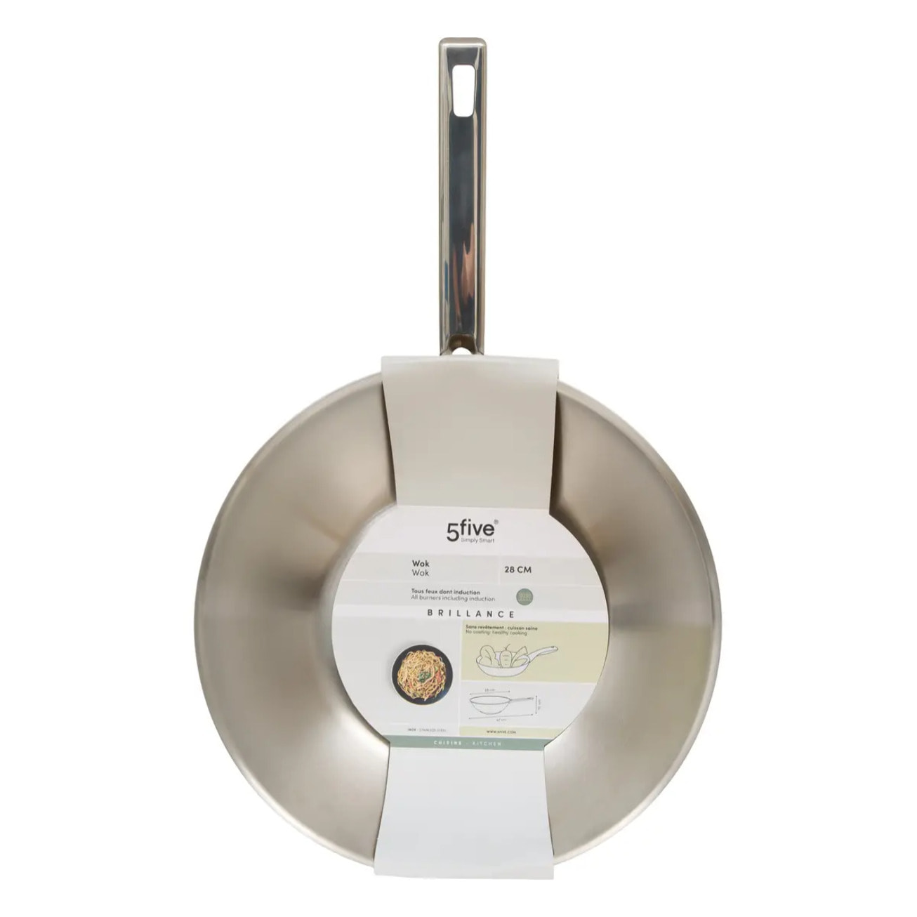 Wok Brillance aluminium D28cm en inox