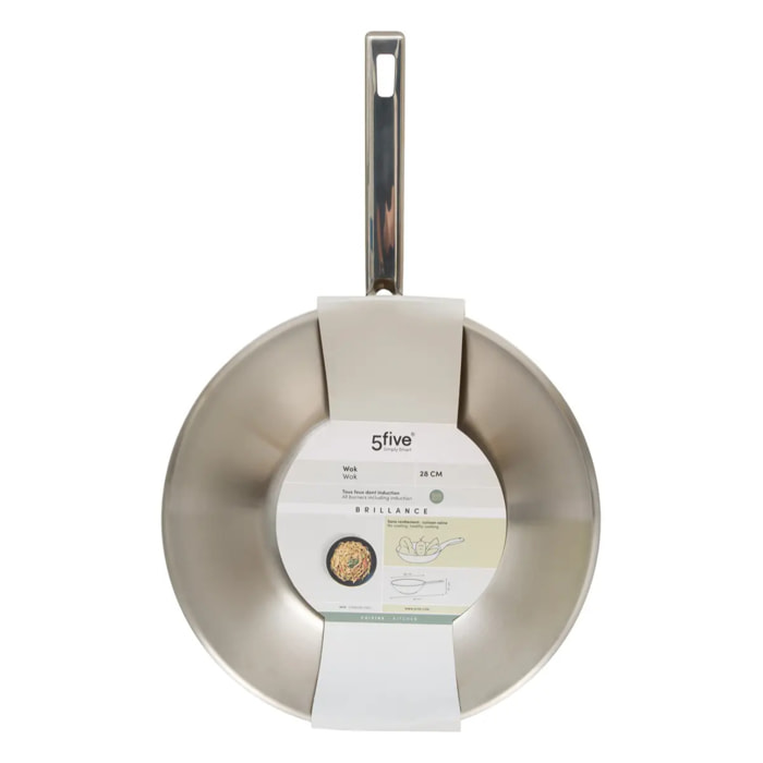 Wok Brillance aluminium D28cm en inox