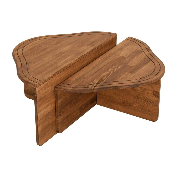 Tavolino da salotto Emiri, Tavolo basso da caffè, Portariviste per divano, Ripiano da soggiorno, 90x90h40 cm, Quercia