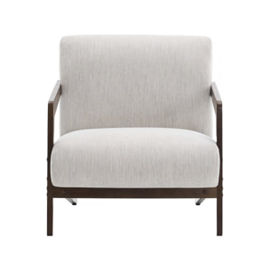 Fauteuil intérieur scandinave en bois et tissu "Lena" - Beige