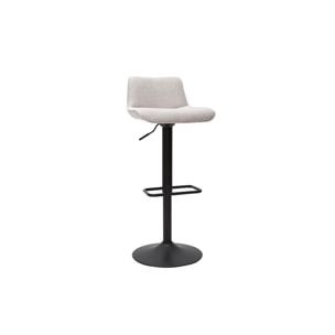 Tabourets de bar réglables pivotants 360° en tissu effet velours texturé beige et métal noir (lot de 2) BOOST