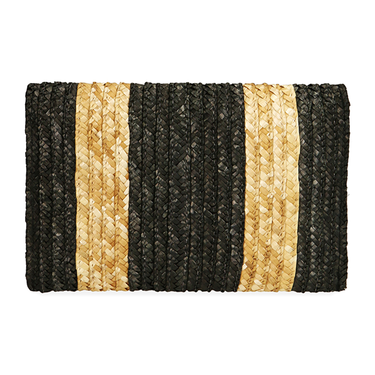 Pochette nero/beige in paglia