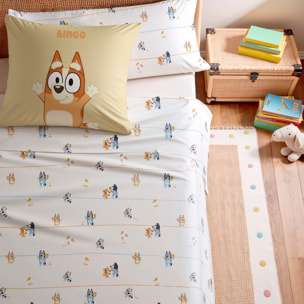 Drap de dessus BLUEY + taie d'oreiller 45x110.
