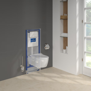 Pack WC suspendu sans bride Avento + Bâti support ViConnect Pro + abattant frein de chute + plaque chromée  + Tabouret bois