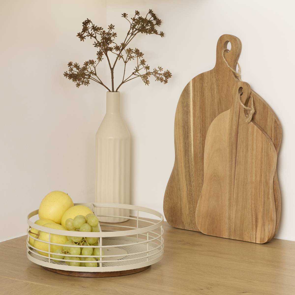 Plateau rond tournant Telma D.28cm beige