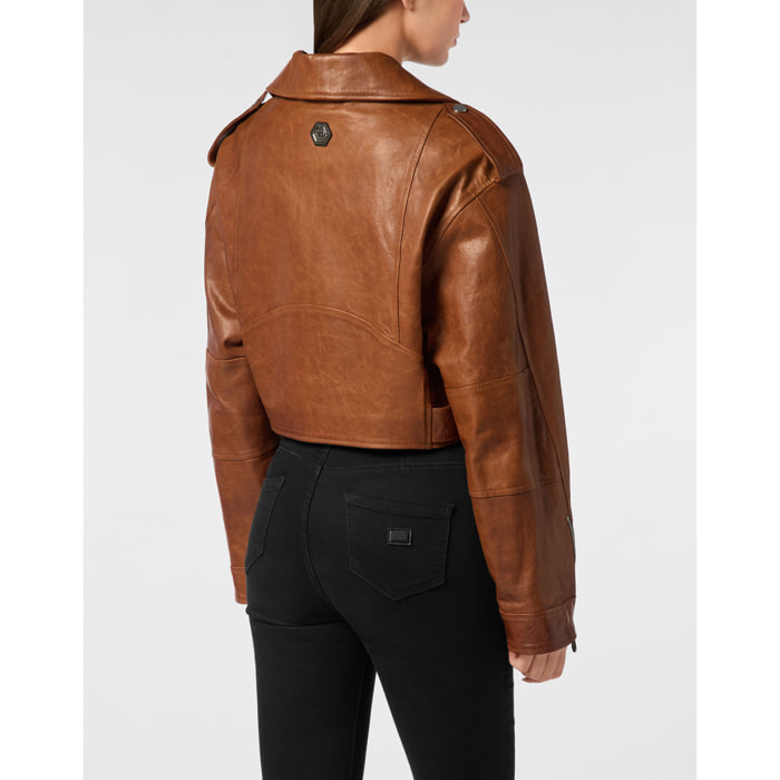 PHILIPP PLEIN Leather Biker